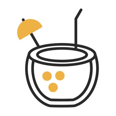 Hindistan cevizi içeceği. Web simgesi vektör illüstrasyonu