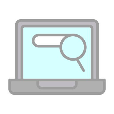 Büyüteç simgesi, düz stil, arama sembolü. Vektör illüstrasyonu