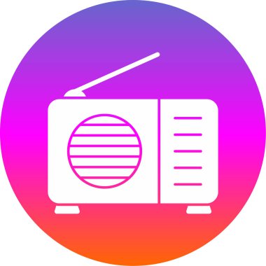 Radyo. Web simgesi basit illüstrasyon 