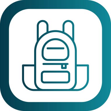 sırt çantası simgesi, vektör illüstrasyonu basit tasarım