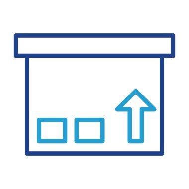 Paket kutusu simgesi, vektör illüstrasyonu 