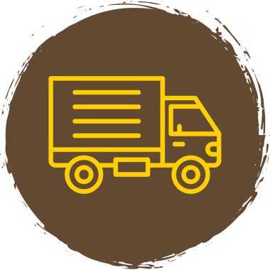 dağıtım kamyonu simgesi, vektör illüstrasyonu