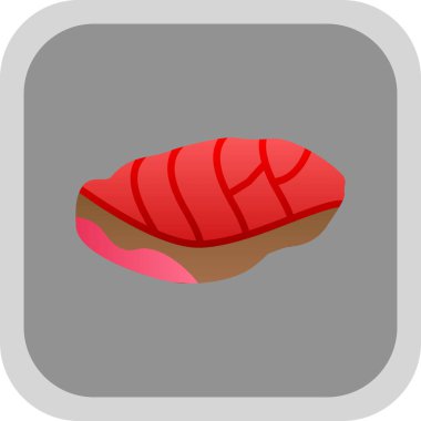 Et biftek ikonunun vektör illüstrasyonu 