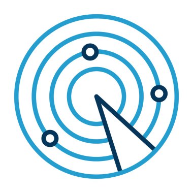 Radar modern simgesinin vektör illüstrasyonu              