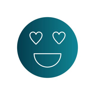 aşk emojisi simgesi, vektör illüstrasyonu