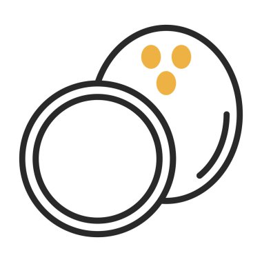 Hindistan cevizi yemeği. Web simgesi basit illüstrasyon