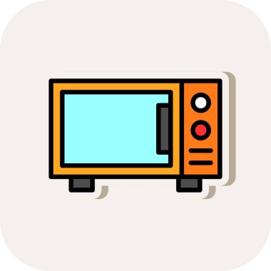 mikrodalga simgesi vektörü basit illüstrasyon