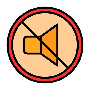 Sessiz simgenin vektör illüstrasyonu 