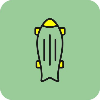 Modern kaykay simgesinin vektör illüstrasyonu                       