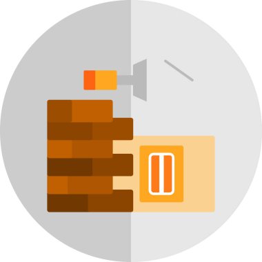 İnşaat konsepti tasarımı, duvar vektörü illüstrasyonunun alçılanması 10 gramlık