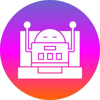 robot düz simgesi, vektör illüstrasyonu