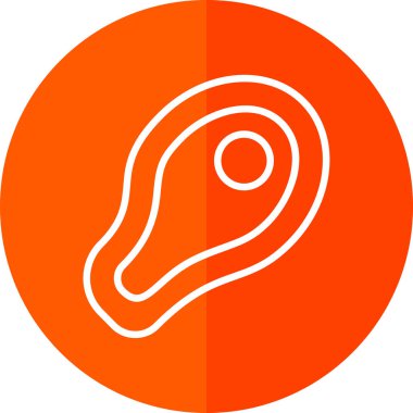 Et biftek ikonunun vektör illüstrasyonu 