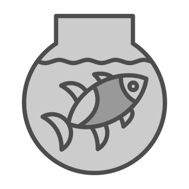 Basit balık kasesi simgesi, vektör illüstrasyonu