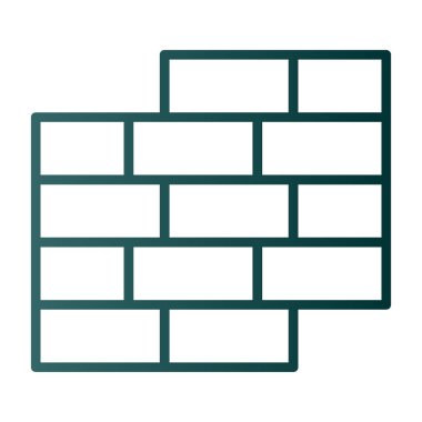 Basit tuğla duvar simgesi, vektör illüstrasyonu