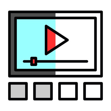 Video oynatıcı simgesi, vektör illüstrasyon arkaplanı 