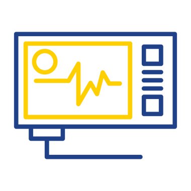 Ecg okuma vektör simgesi, illüstrasyon