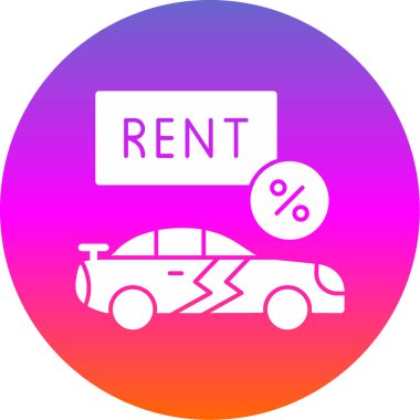 Araba kirası. Web simgesi basit illüstrasyon