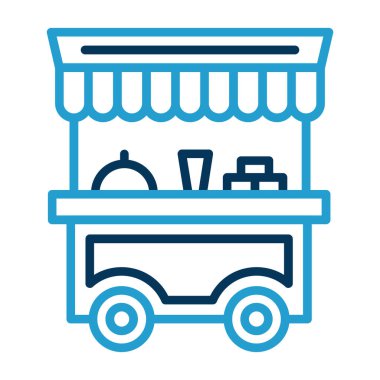 Basit yemek arabası simgesi, vektör illüstrasyonu