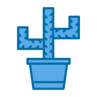 Kaktüs simgesi web ve mobil uygulama tasarımınız için beyaz arkaplanda izole edildi 