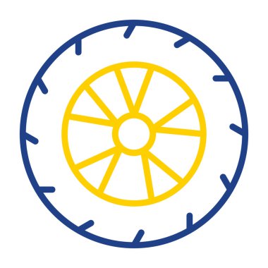 Tekerlek simgesinin vektör illüstrasyonu