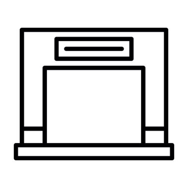 şömine simgesi vektör illüstrasyonu