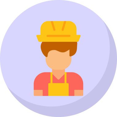 avatar inşaat adam simgesi düz stil