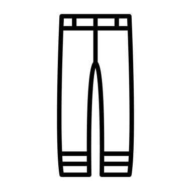 Pantolon simgesi vektörü. İnce çizgi işareti. İzole edilmiş kontür sembolü gösterimi