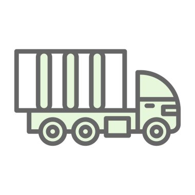 dağıtım kamyonu düz simgesi, vektör çizimi