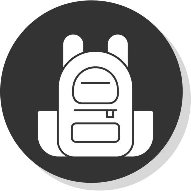 sırt çantası simgesi, vektör illüstrasyonu basit tasarım