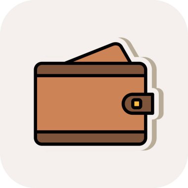 Cüzdan simgesi, vektör illüstrasyonu  