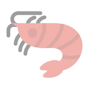 Basit Karides simgesi, vektör illüstrasyonu