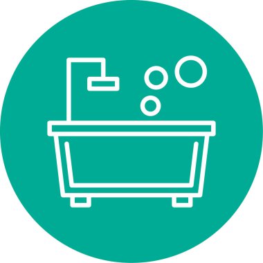 küvet web simgesi basit illüstrasyon 