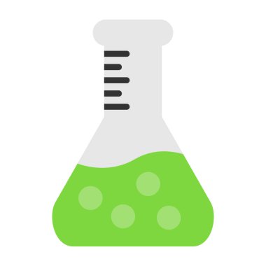 Bilim şişesi. Basit tasarım. Beaker vektör simgesi              