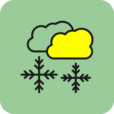 Kar bulutları hava durumu ikonu, vektör illüstrasyonu 