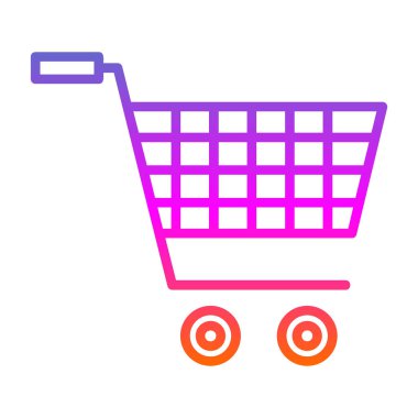 Alışveriş arabası simgesi, vektör illüstrasyonu 