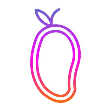 Mango egzotik meyve ikonu, vektör illüstrasyonu 