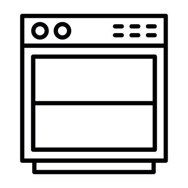 Mutfak ve ev ikonu, bulaşıkçı sembolü, modern illüstrasyon 