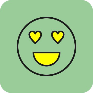 aşk emojisi simgesi, vektör illüstrasyonu