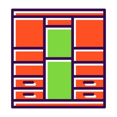 Kabine ikonu vektör illüstrasyonu