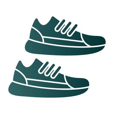 Sneakers 'ın vektör çizimi. Spor ayakkabıların düz simge tasarımı                  