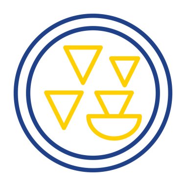 Ukrayna bayrağı taşıyan yuvarlak bir çizginin vektör simgesi