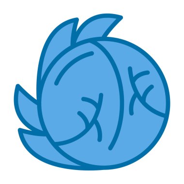 Beyaz Lahana Ağı simgesi beyaz üzerine basit bir illüstrasyon 