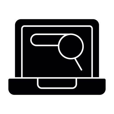 Büyüteç simgesi, düz stil, arama sembolü. Vektör illüstrasyonu