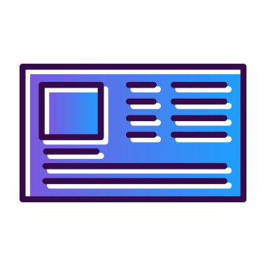 Kimlik kartı web simgesi, vektör illüstrasyonu 