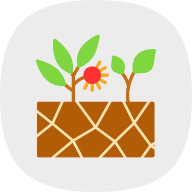 Bitki. Web simgesi basit illüstrasyon