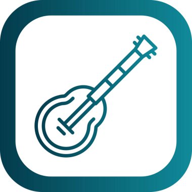 Gitar ikonu. Web için basit müzik vektör simgeleri çizimi