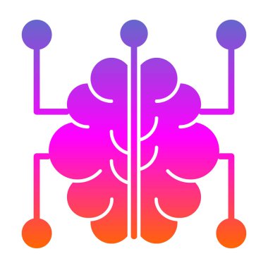 Beyin. Web simgesi vektör illüstrasyonu