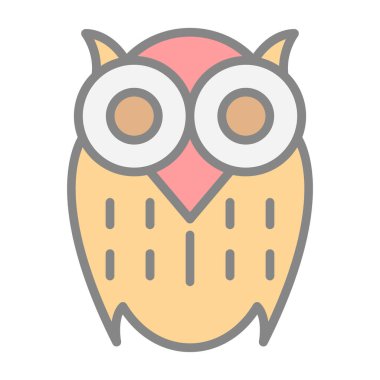 Baykuş düz simgesi, vektör illüstrasyonu 