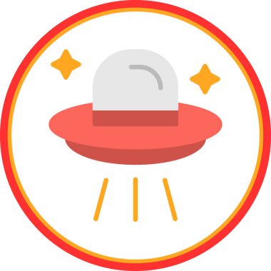 Çizgi roman tarzında UFO simgesi. çizgi film vektör illüstrasyonu