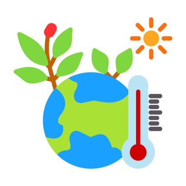 küresel ısınma renk ikonu vektör çizimi